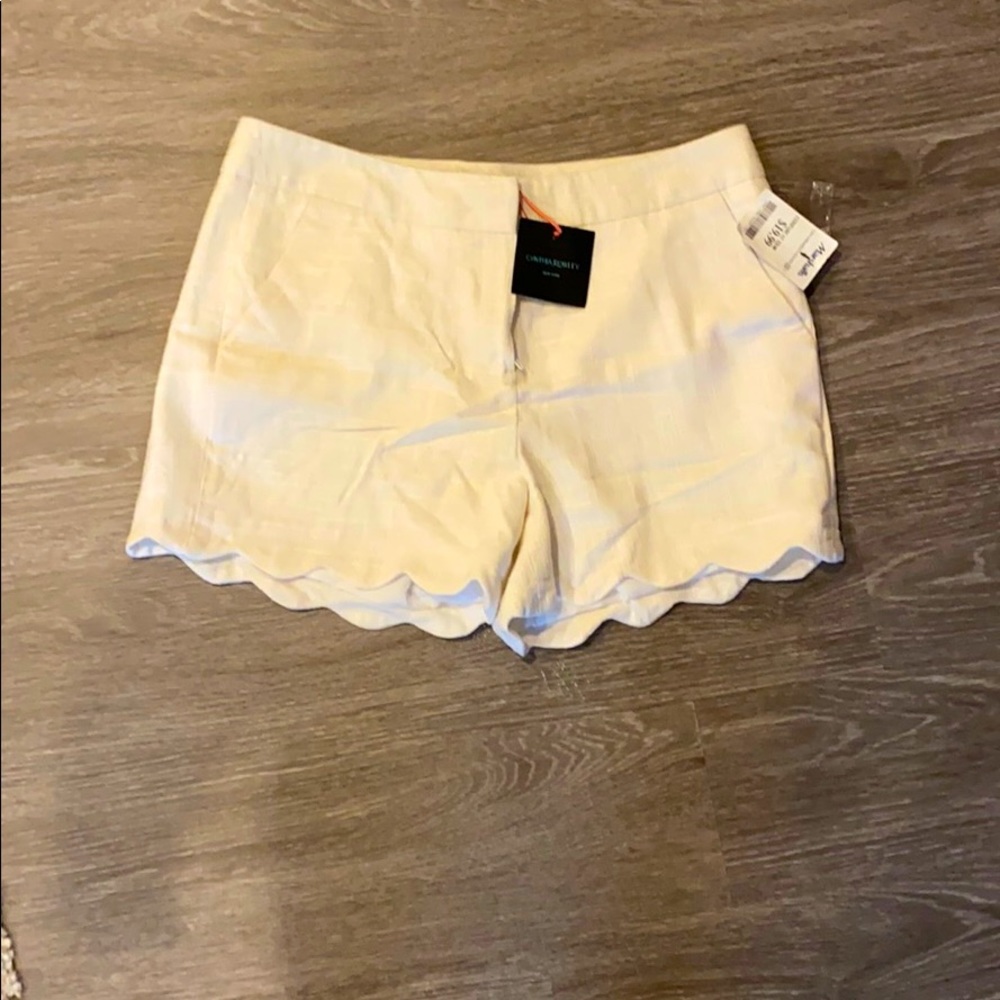 NWT Cynthia Rowley Scalloped linen shorts